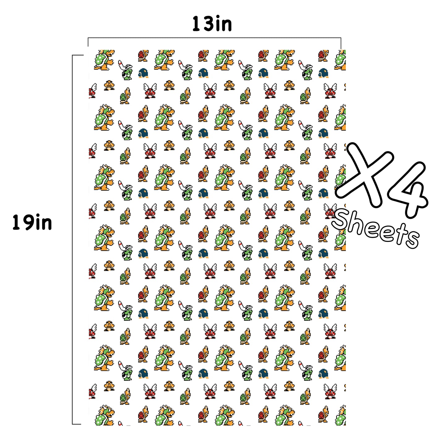 Bowser Wrapping Paper Sheets