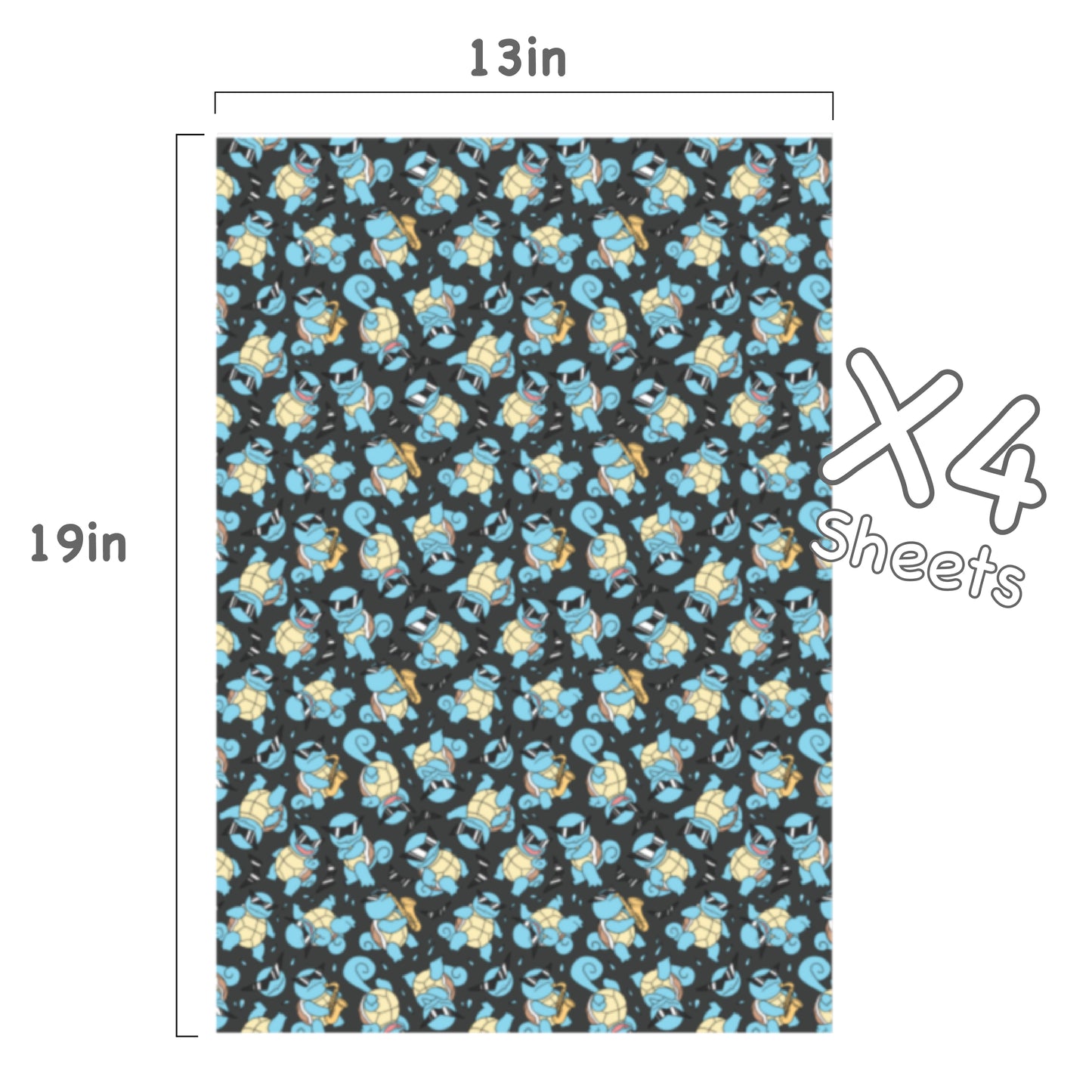 Squirtle Squad Wrapping Paper Sheets