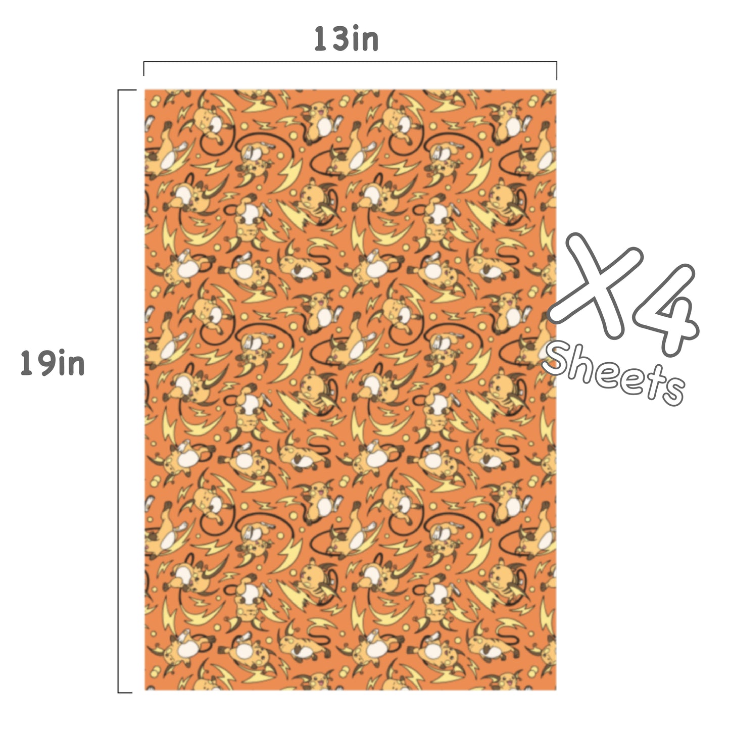 Raichu Wrapping Paper Sheets
