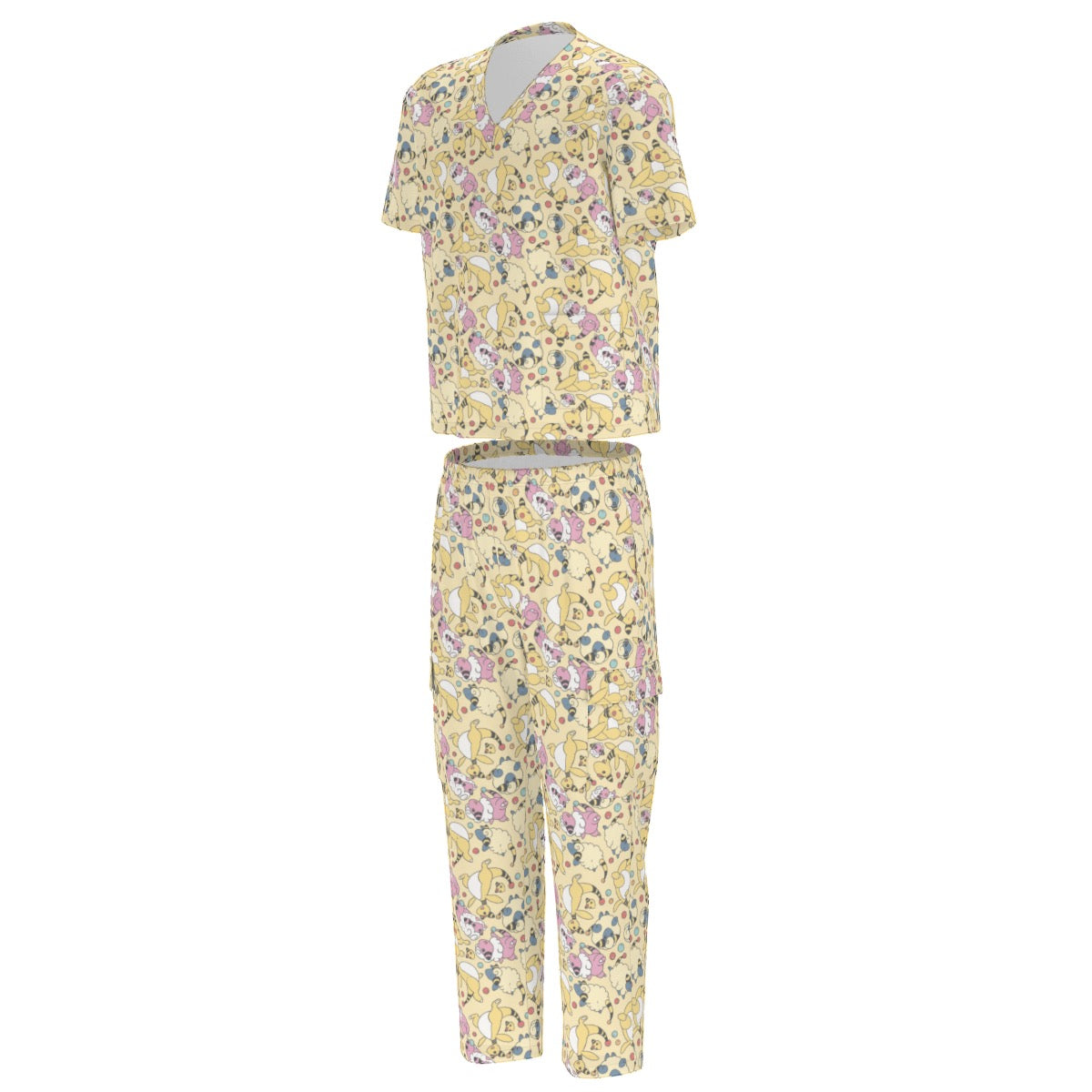 All-Over Print Unisex Scrub Set With Six Pocket