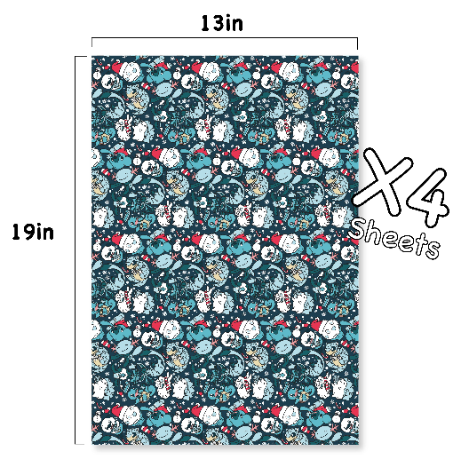 Winter Pattern Wrapping Paper Sheets