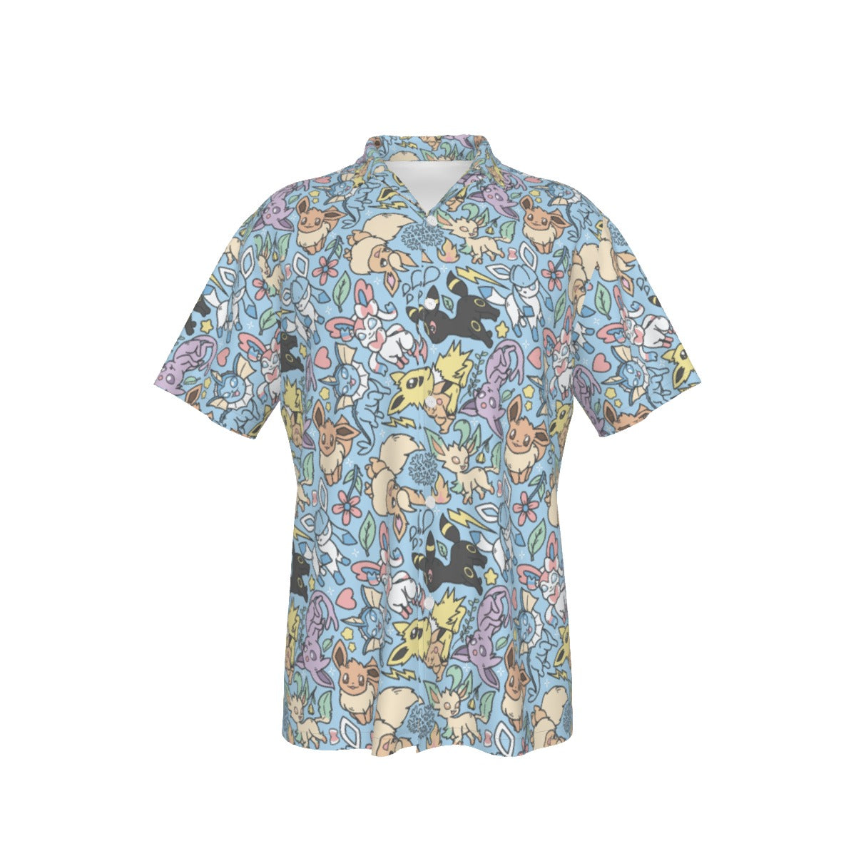 All-Over Print Men's Hawaiian Shirt With Button Closure