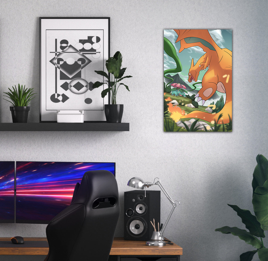 Charizard & Venusaur Wall Poster