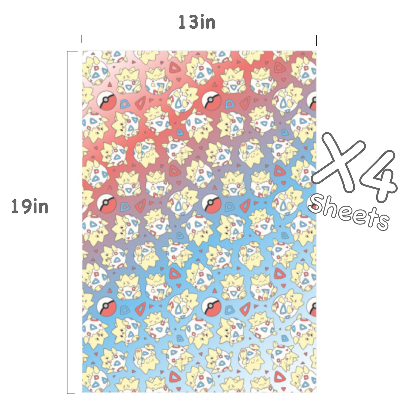 Togepi Rainbow Wrapping Paper Sheets