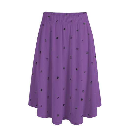 Ghost Pattern Purple Skirt