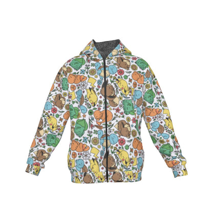 Sleeping Starters (White) Pattern Hoodie