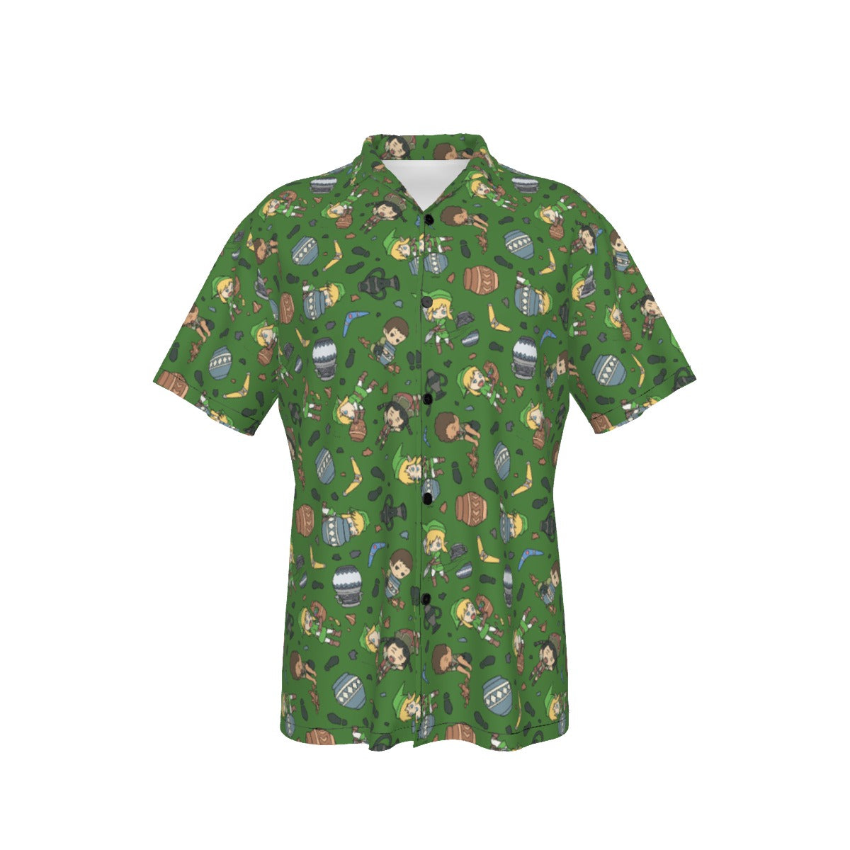 Zelda Link Smashing Pots Hawaiian Button Shirt
