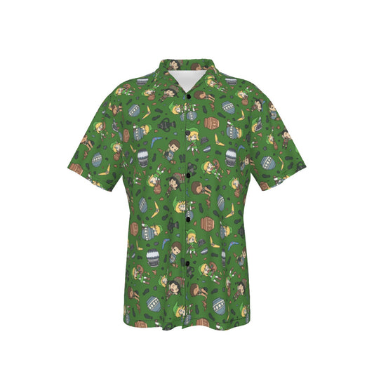Zelda Link Smashing Pots Hawaiian Button Shirt
