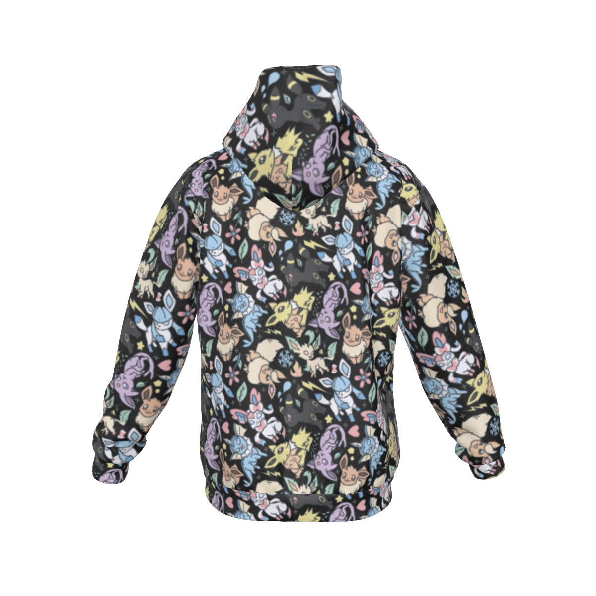 Eeveelutions (Black) Pattern Hoodie