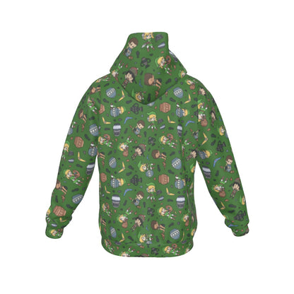 Zelda Link Smashing Pots Pattern Hoodie