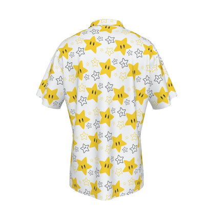 Mario Stars Hawaiian Button Shirt