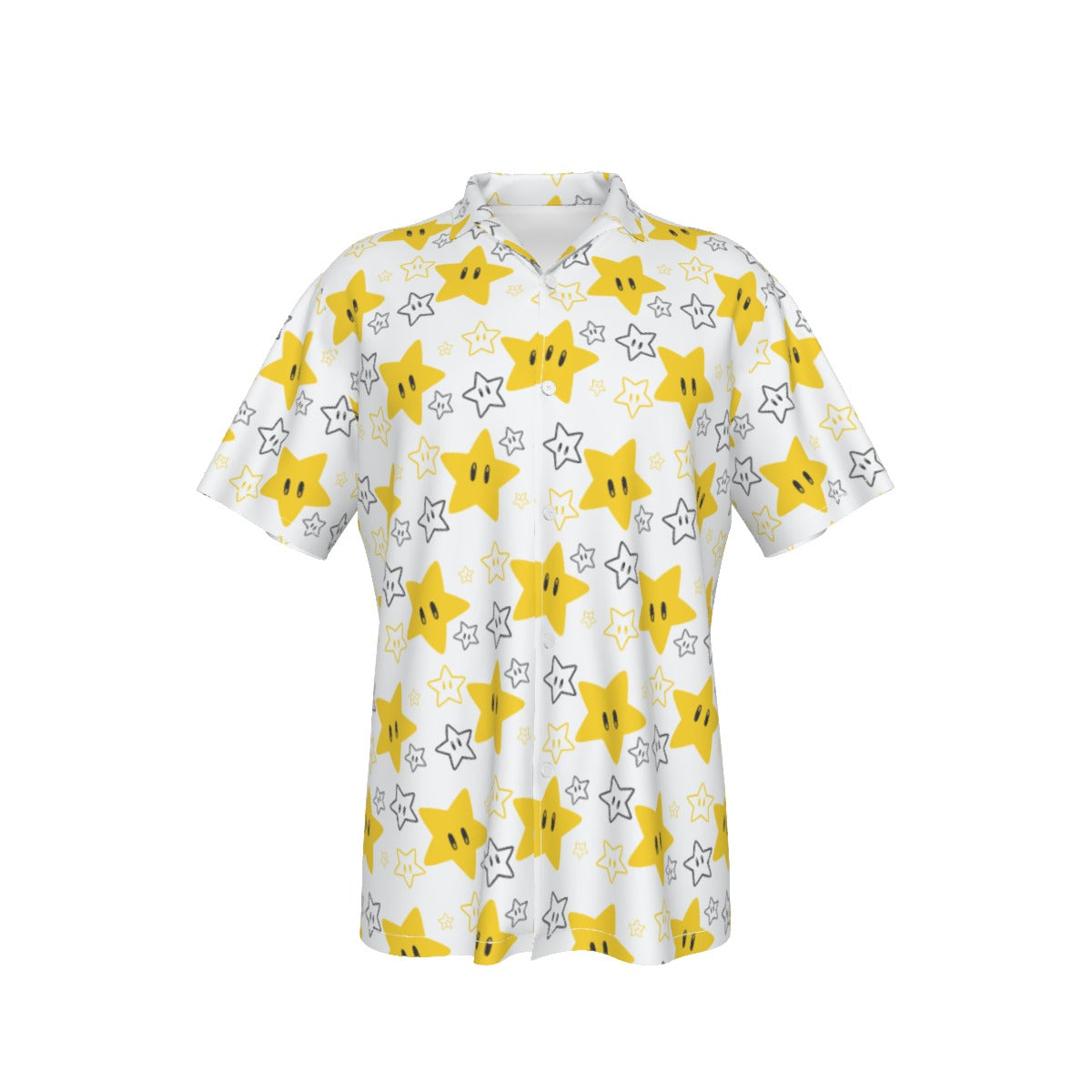 Mario Stars Hawaiian Button Shirt