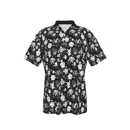 Ghost (Black) Hawiian Button Shirt