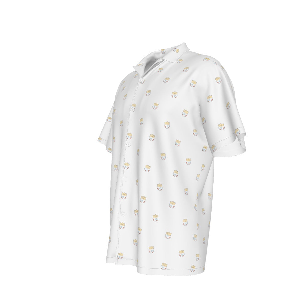 All-Over Print Men's Hawaiian Shirt With Button Closure