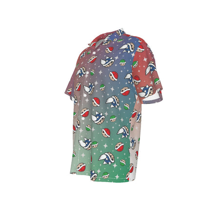Mario Shells (Rainbow) Hawaiian Button Shirt