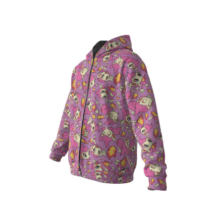 Chikorita (Pink) Pattern Hoodie