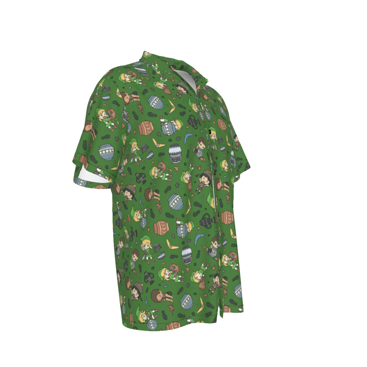 Zelda Link Smashing Pots Hawaiian Button Shirt