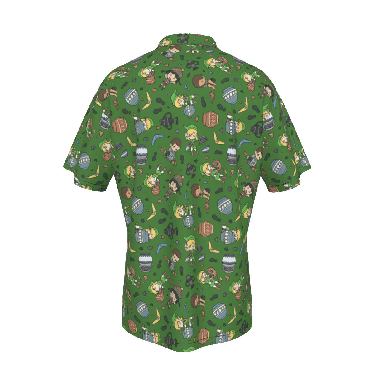 Zelda Link Smashing Pots Hawaiian Button Shirt