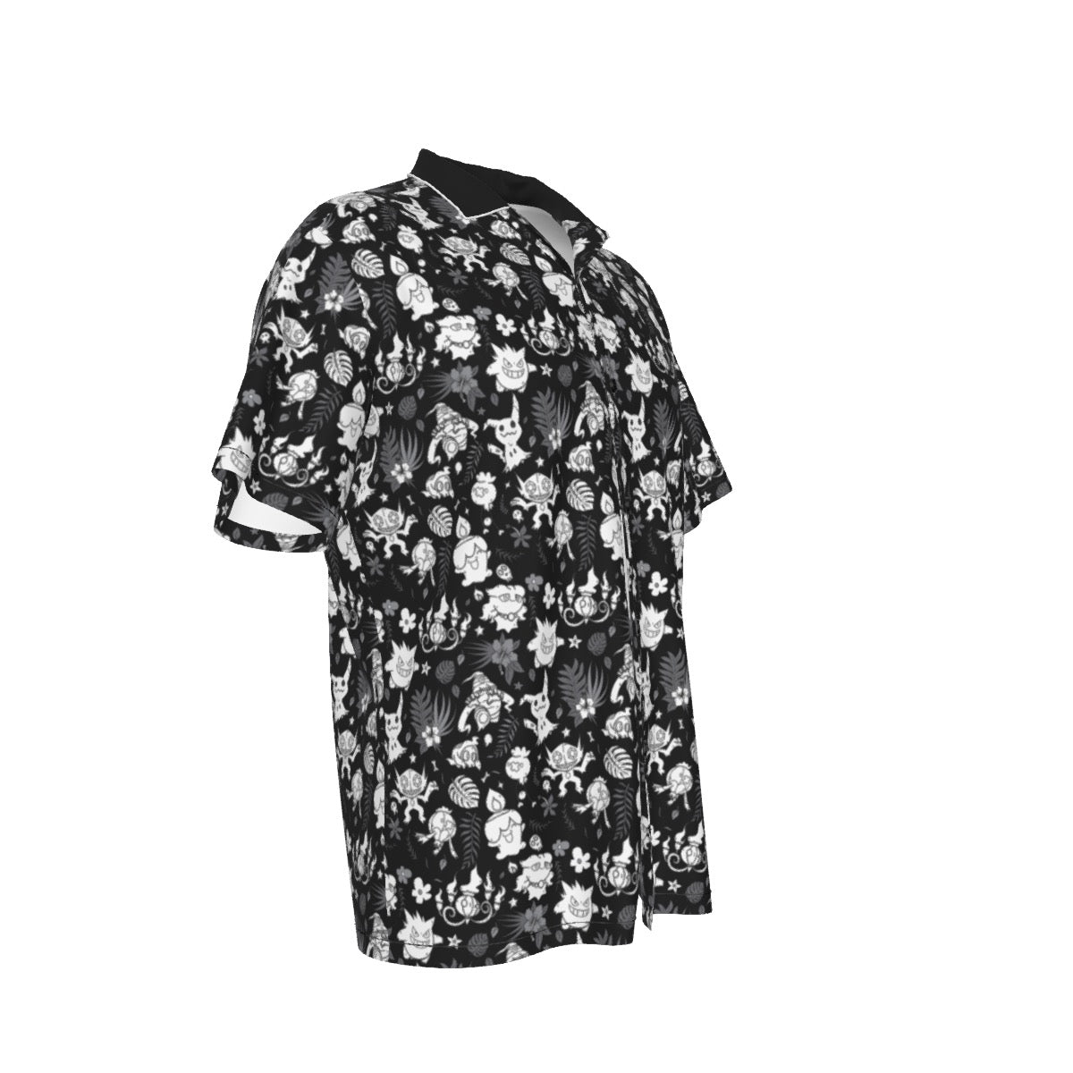 Ghost (Black) Hawiian Button Shirt