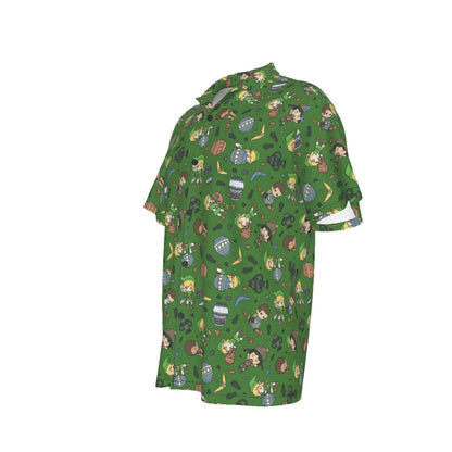 Zelda Link Smashing Pots Hawaiian Button Shirt