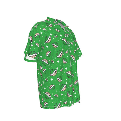 Mario Shells (Green) Hawaiian Button Shirt