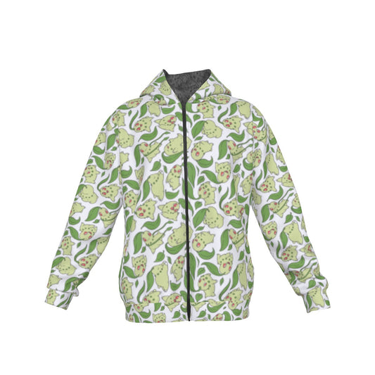 Chikorita (White) Pattern Hoodie