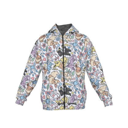 Eeveelutions (White) Pattern Hoodie