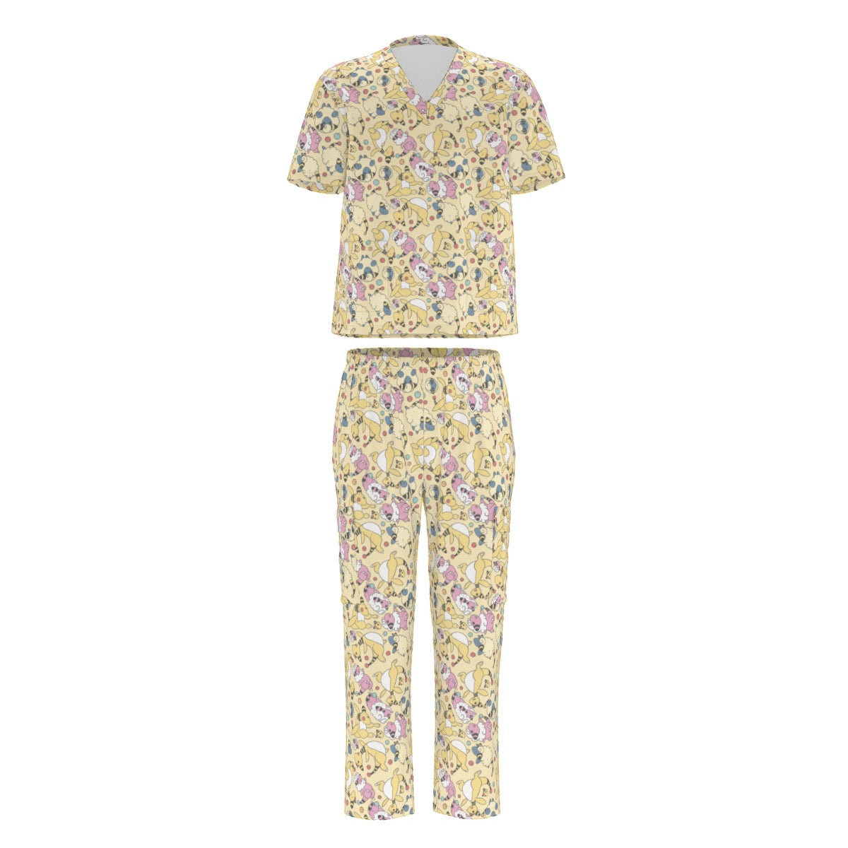 All-Over Print Unisex Scrub Set With Six Pocket