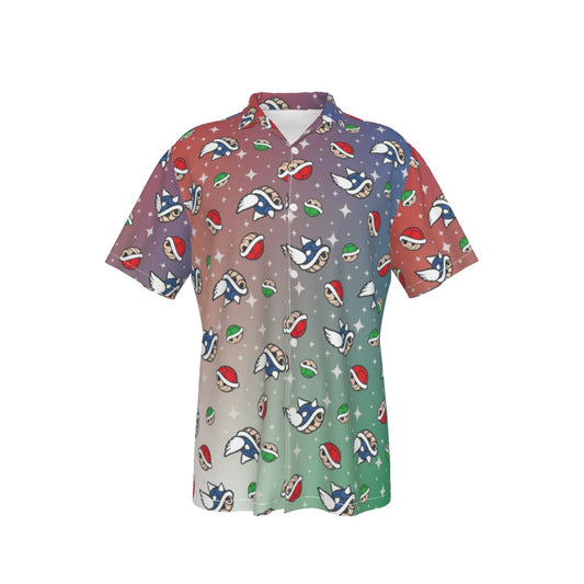 Mario Shells (Rainbow) Hawaiian Button Shirt