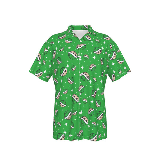 Mario Shells (Green) Hawaiian Button Shirt