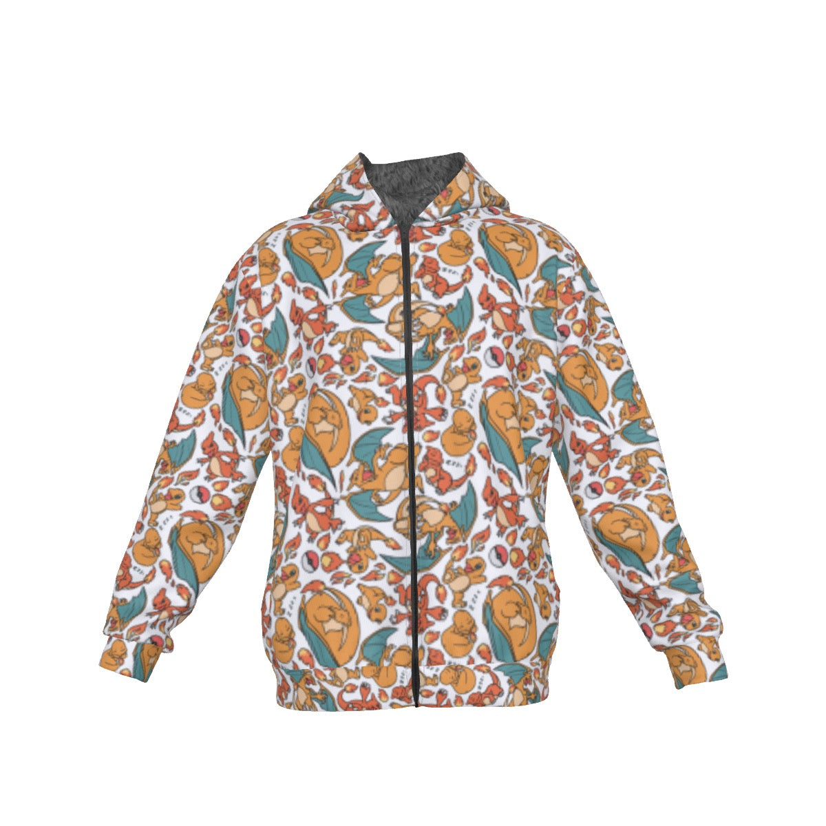 Charizard (White) Pattern Hoodie