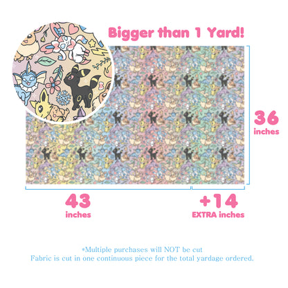 Eeveelutions Rainbow Fabric