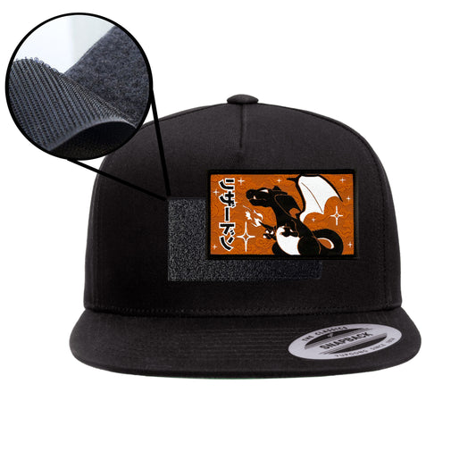 Charizard (Orange) Black Snap-Back Hat Velcro