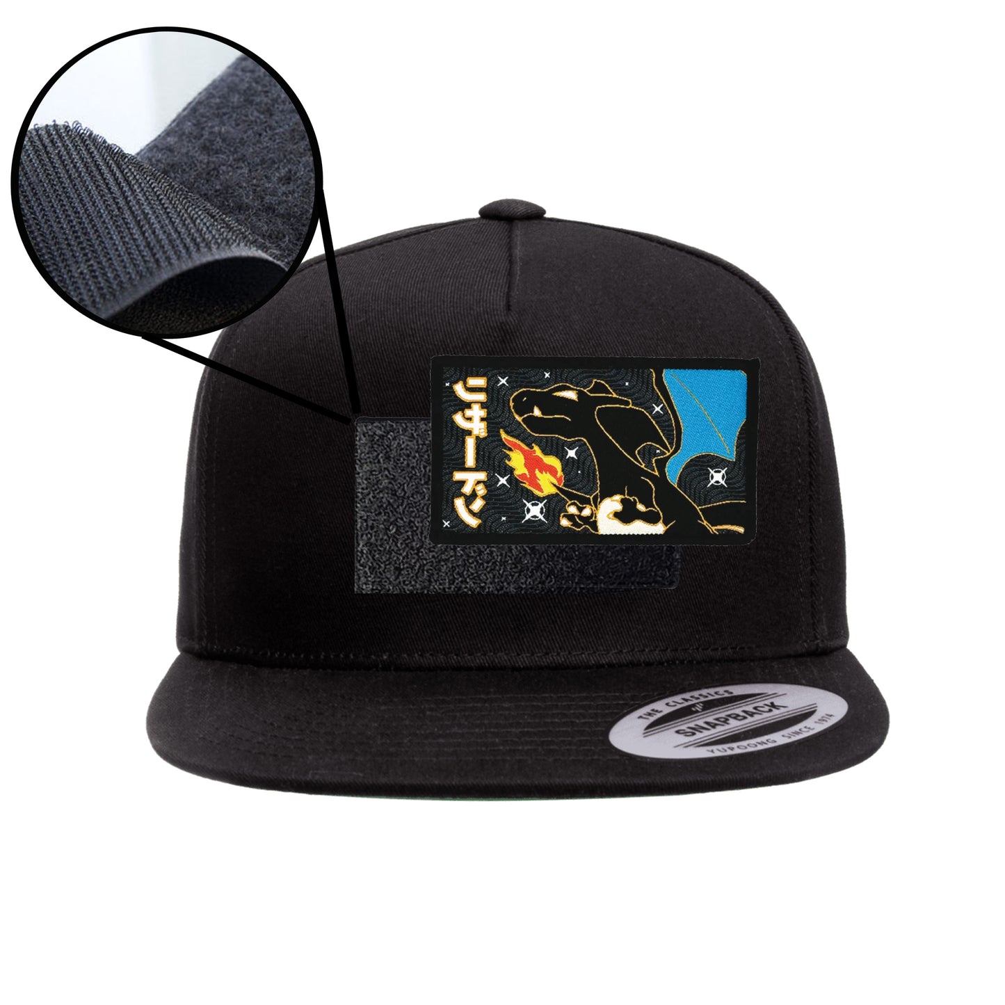 Charizard Blue Wing Black Snap-Back Hat Velcro