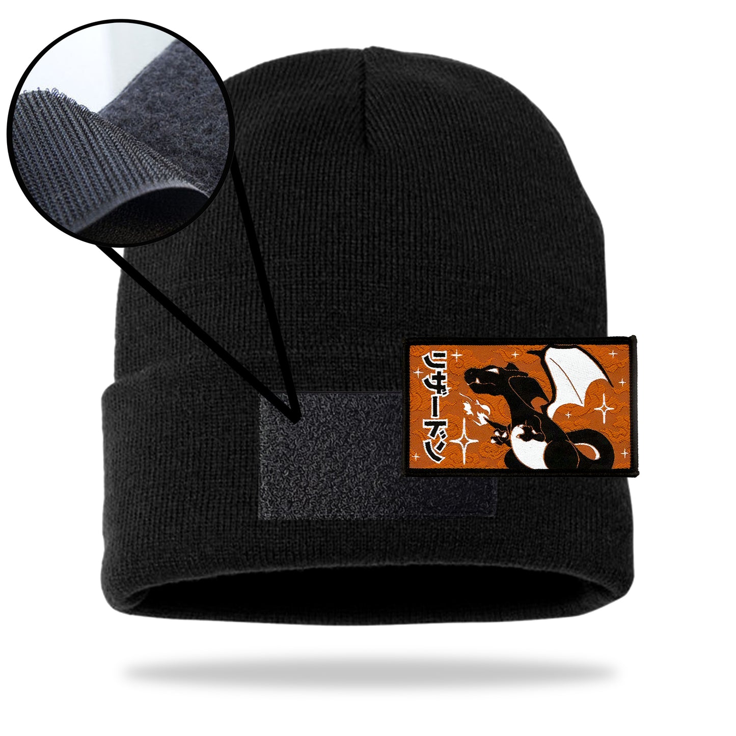 Charizard (Orange) Black Beanie Velcro