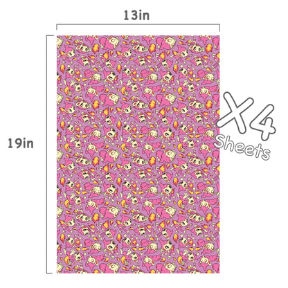 Chimchar (Pink) Wrapping Paper Sheets