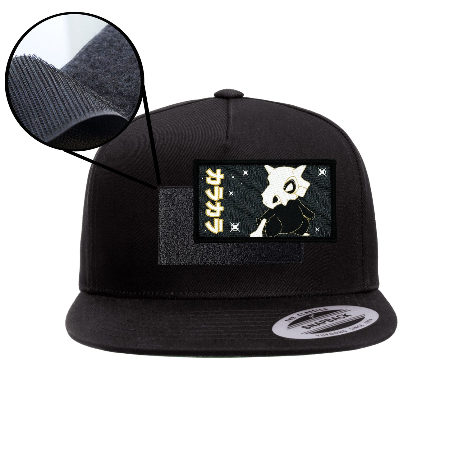 Cubone Black Snap-Back Hat Velcro