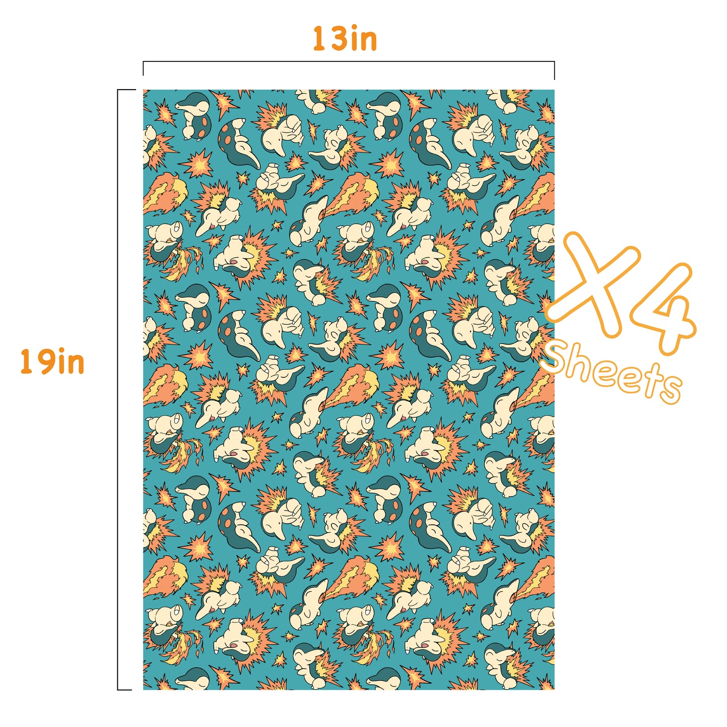 Cyndaquil Wrapping Paper Sheets