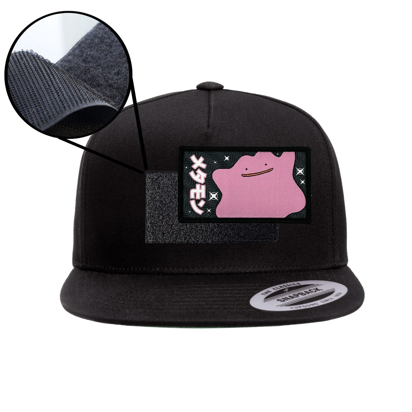 Ditto Black Snap-Back Hat Velcro