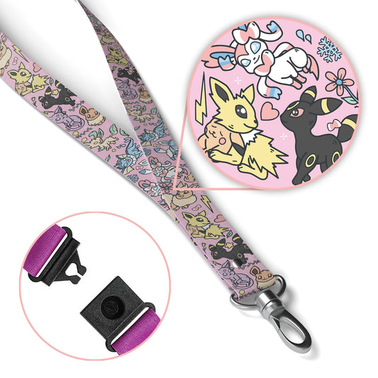 Eeveelution (Pink) Breakaway Lanyard