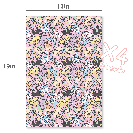 Eeveelution Wrapping Paper Sheets