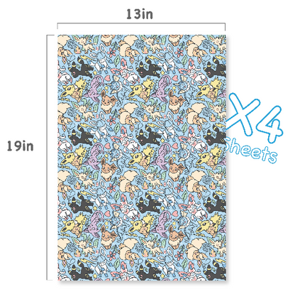 Eeveelution Wrapping Paper Sheets