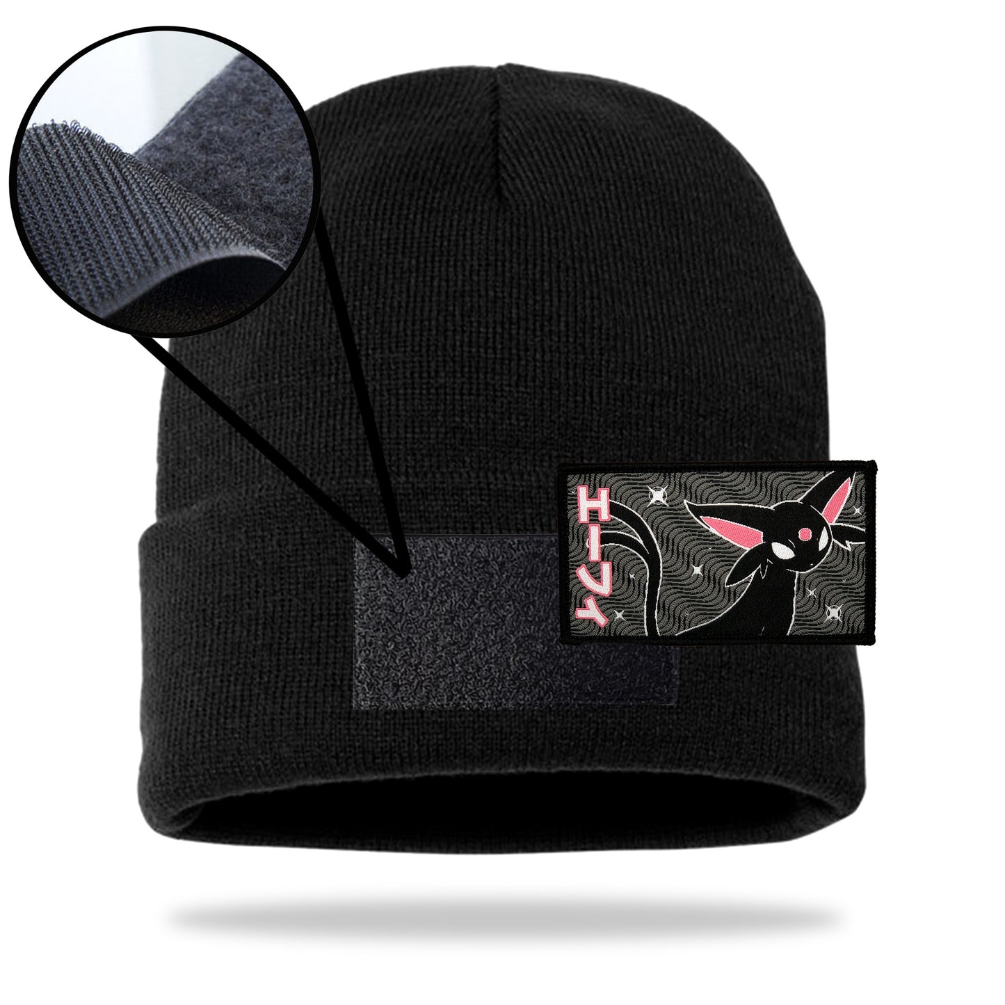 Espeon Black Beanie Velcro