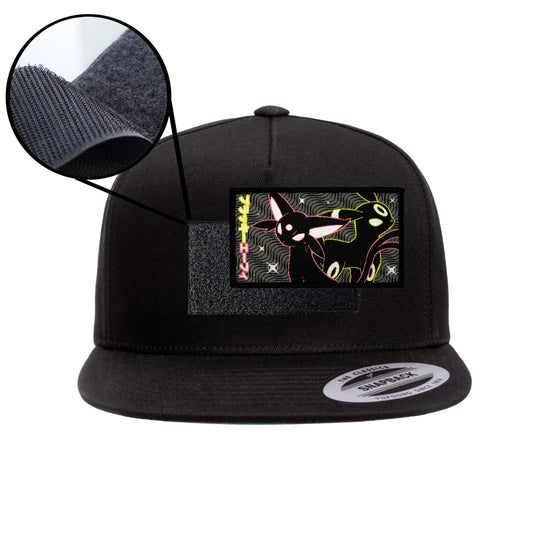 Espeon & Umbreon Black Snap-Back Hat Velcro