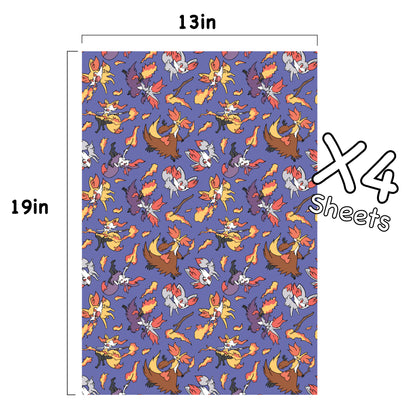 Fennekin Wrapping Paper Sheets