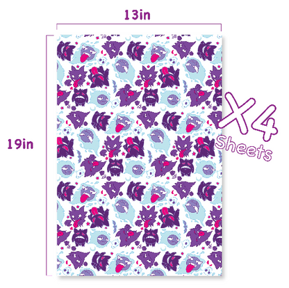 Gengar Evolution Wrapping Paper Sheets