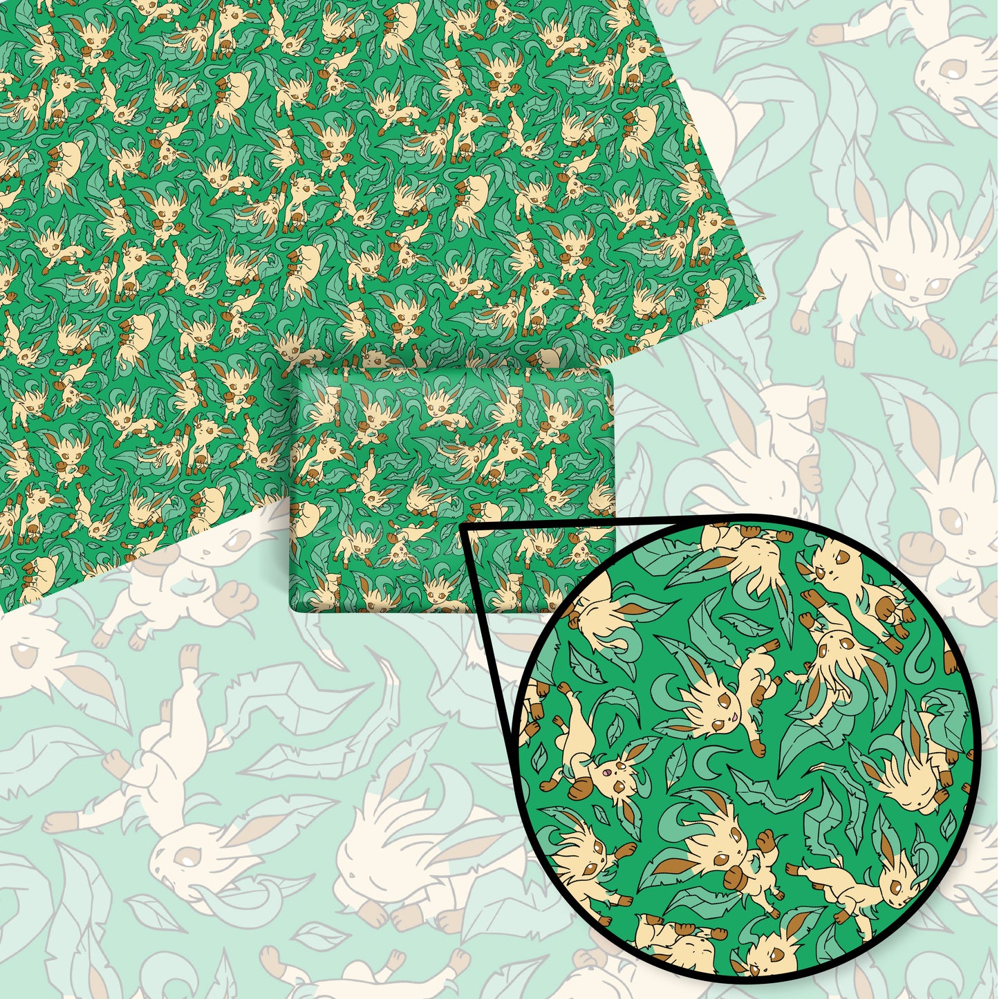 Leafeon Wrapping Paper Sheets