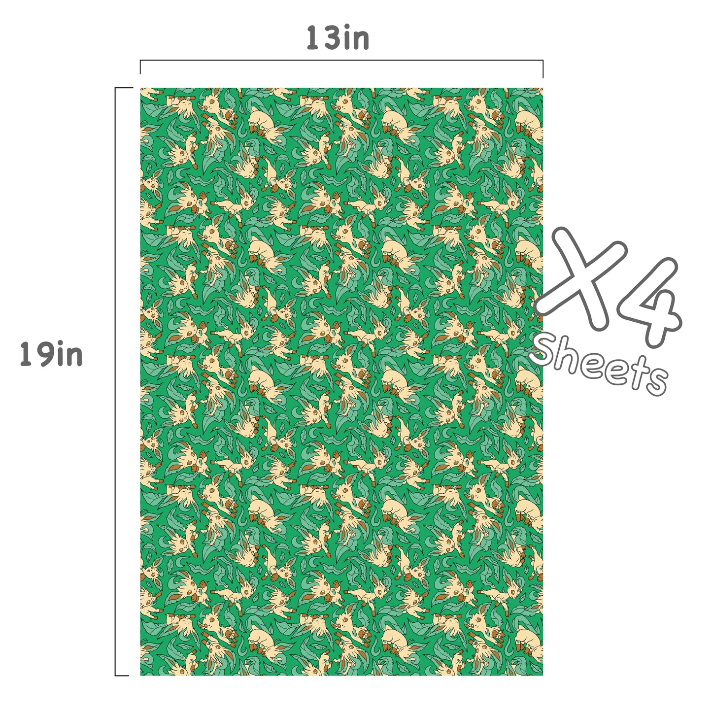 Leafeon Wrapping Paper Sheets