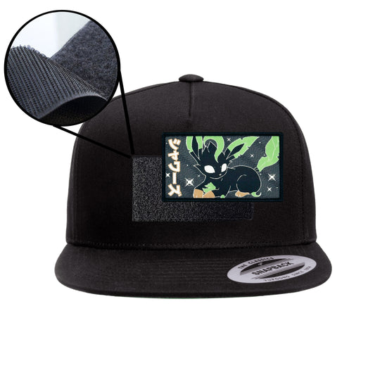 Leafeon Black Snap-Back Hat Velcro