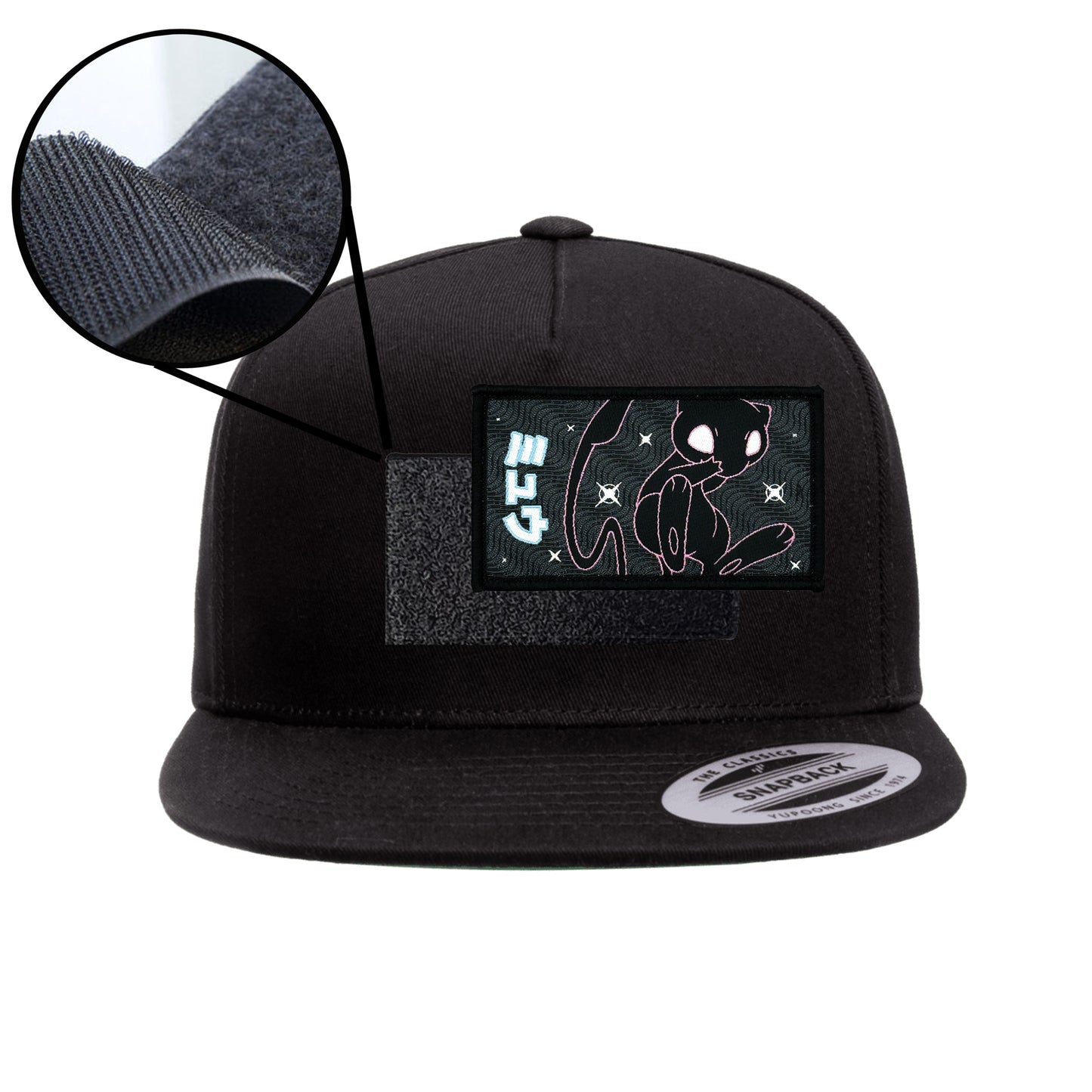 Mew Black Snap-Back Hat Velcro